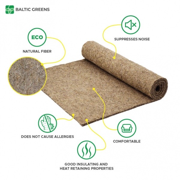 COMFORT MAT 40cm x 25cm 100% kanapių pluošto kilimėlis gyvūnėliams