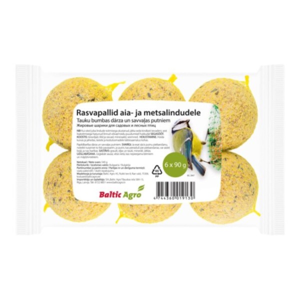 Paukščių lesalas "FAT BALLS" 6 x 90g