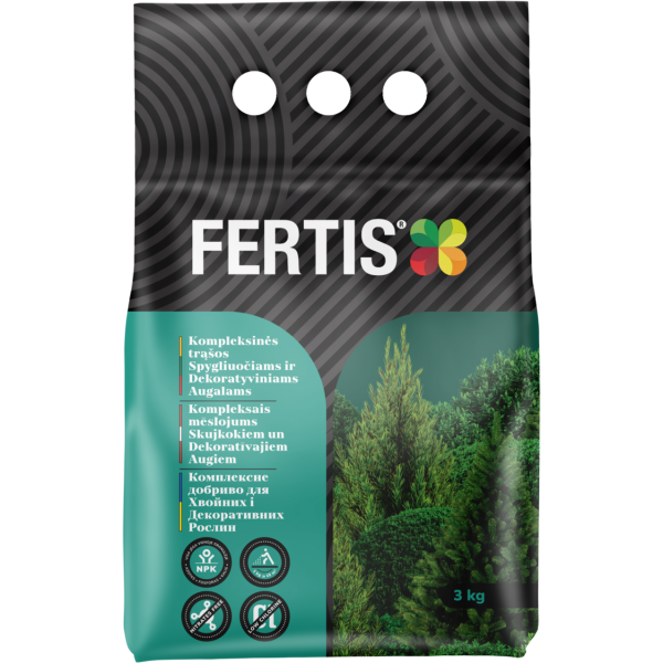 FERTIS TRĄŠOS SPYGLIUOČIAMS IR DEKORATYVINIAMS AUGALAMS 3 KG