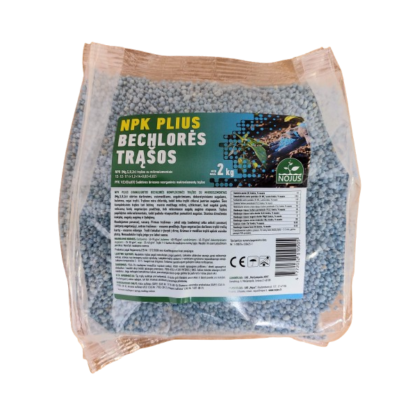NPK PLIUS 12-12-17 Universalios bechlorės NOJUS trąšos. 2kg