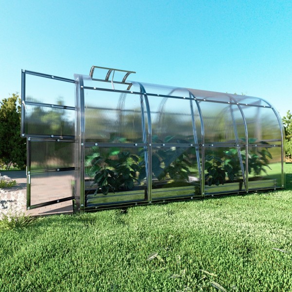 Šiltnamis KLASIKA Slim - 4 mm storio kanalinis polikarbonatas - 2 x 6 m (12 m²)