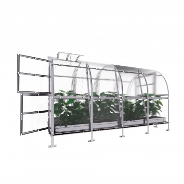 Šiltnamis KLASIKA Slim - 4 mm storio kanalinis polikarbonatas - 2 x 10 m (20 m²)