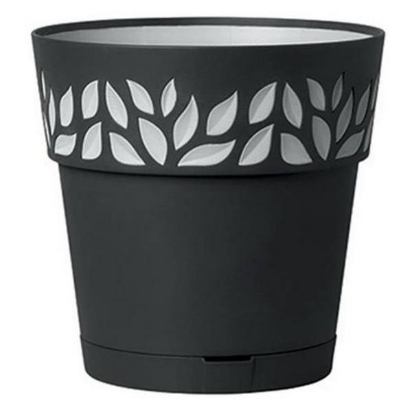 CLOE plastikinis vazonas 25cm. Antracitas