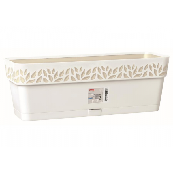 CLOE plastikinis vazonas 50cm. Baltas