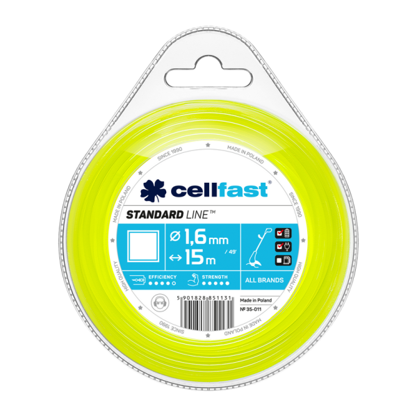 Cellfast valas trimeriui STANDARD 1.6mm x 15m (kvadratas)