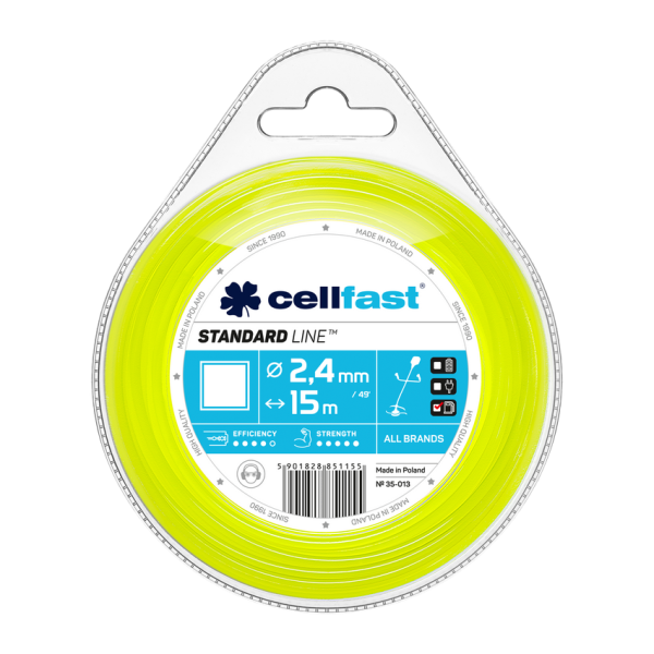 Cellfast valas trimeriui STANDARD 2.4mm x 15m (kvadratas)