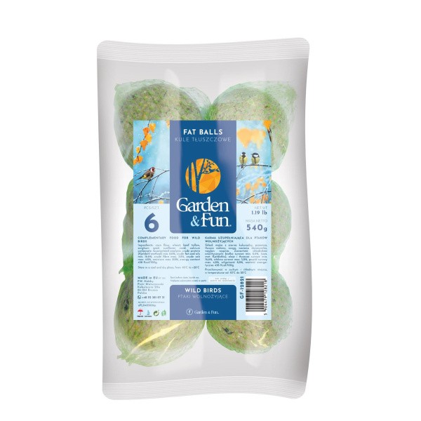 Lesalo rutuliukai laukiniams paukščiams GARDEN & FUN 6 vnt.