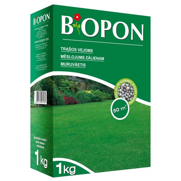 BIOPON  trąšos vejoms 1kg (granulės)