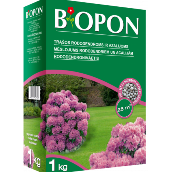 BIOPON  trąšos rododendrams, azalijoms 1kg (granulės)