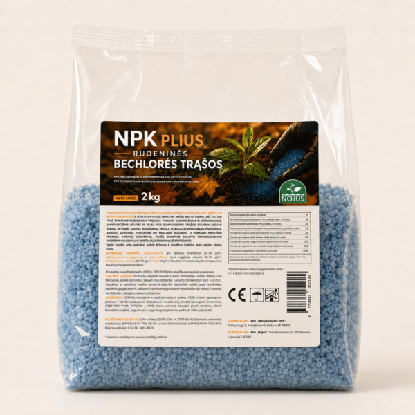 NPK PLIUS 2kg 5-15-25 universalios rudeninės bechlorės NOJUS trąšos