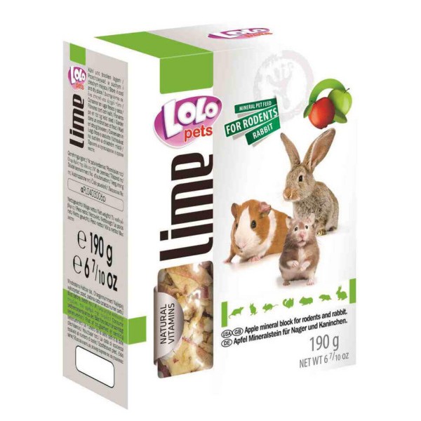 LOLO PETS natūralus mineralinis blokelis graužikams XL 190 g