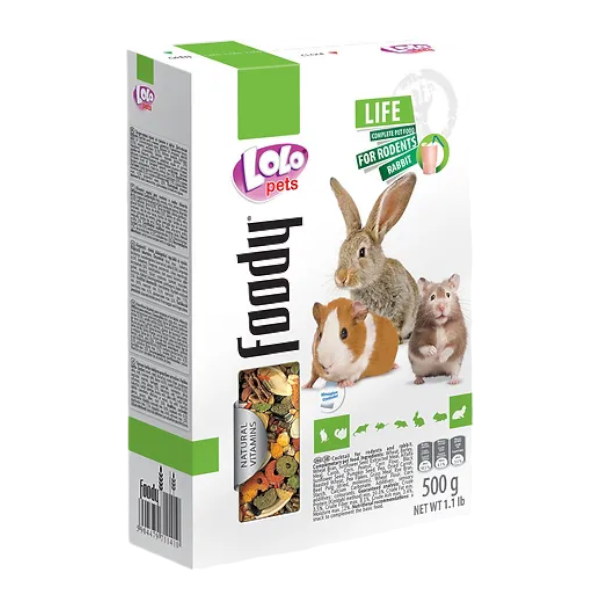 FOODY LIFE papildomas pašaras graužikams ir triušiams 500 g