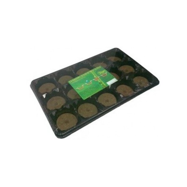 15 DUOBUČIŲ PLASTIKINĖ DAIGYKLA SU DURPINĖMIS TABLETĖMIS